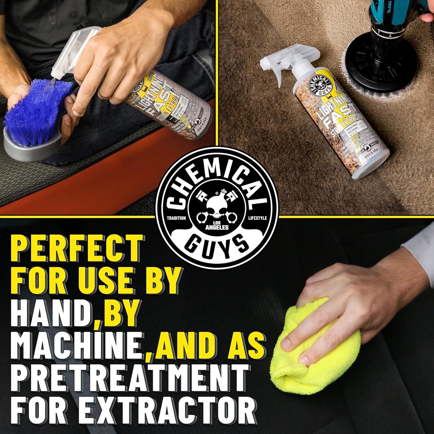imageChemical Guys SPI1911603 Lightning Fast Carpet and Upholstery Stain Extractor Fabric Upholstery ampamp Carpet Safe for Cars Home Office Furniture ampamp More 16 fl oz Fresh Scent16 Fl Oz Pack of 3