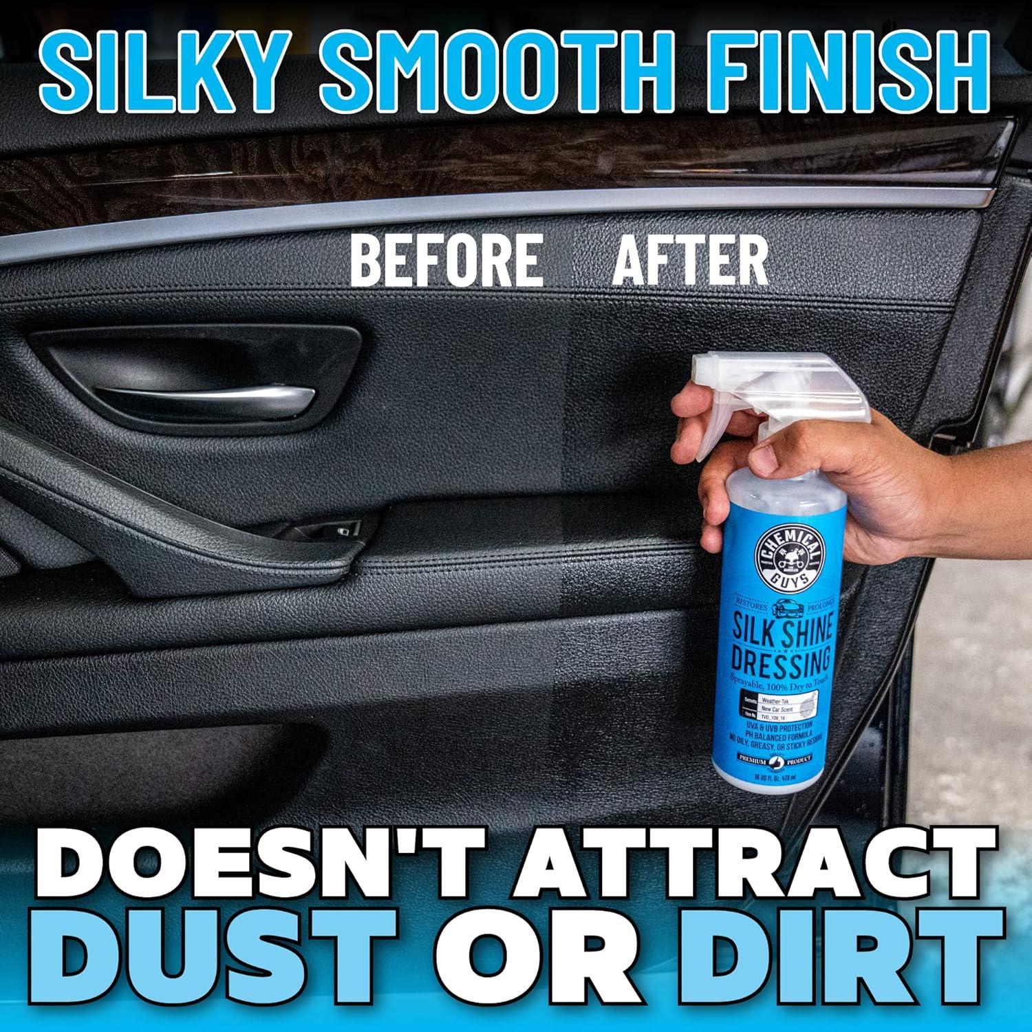 imageChemical Guys TVD1091602 Silk Shine Sprayable DrytoTheTouch Dressing and Protectant for Tires Trim Vinyl Plastic and More Safe for Cars Trucks Motorcycles RVs ampamp More 16 fl oz 2 Pack128 Fl Oz Pack of 1