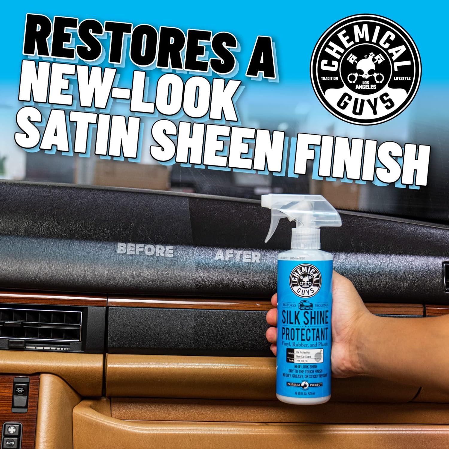 imageChemical Guys TVD1091602 Silk Shine Sprayable DrytoTheTouch Dressing and Protectant for Tires Trim Vinyl Plastic and More Safe for Cars Trucks Motorcycles RVs ampamp More 16 fl oz 2 Pack128 Fl Oz Pack of 1
