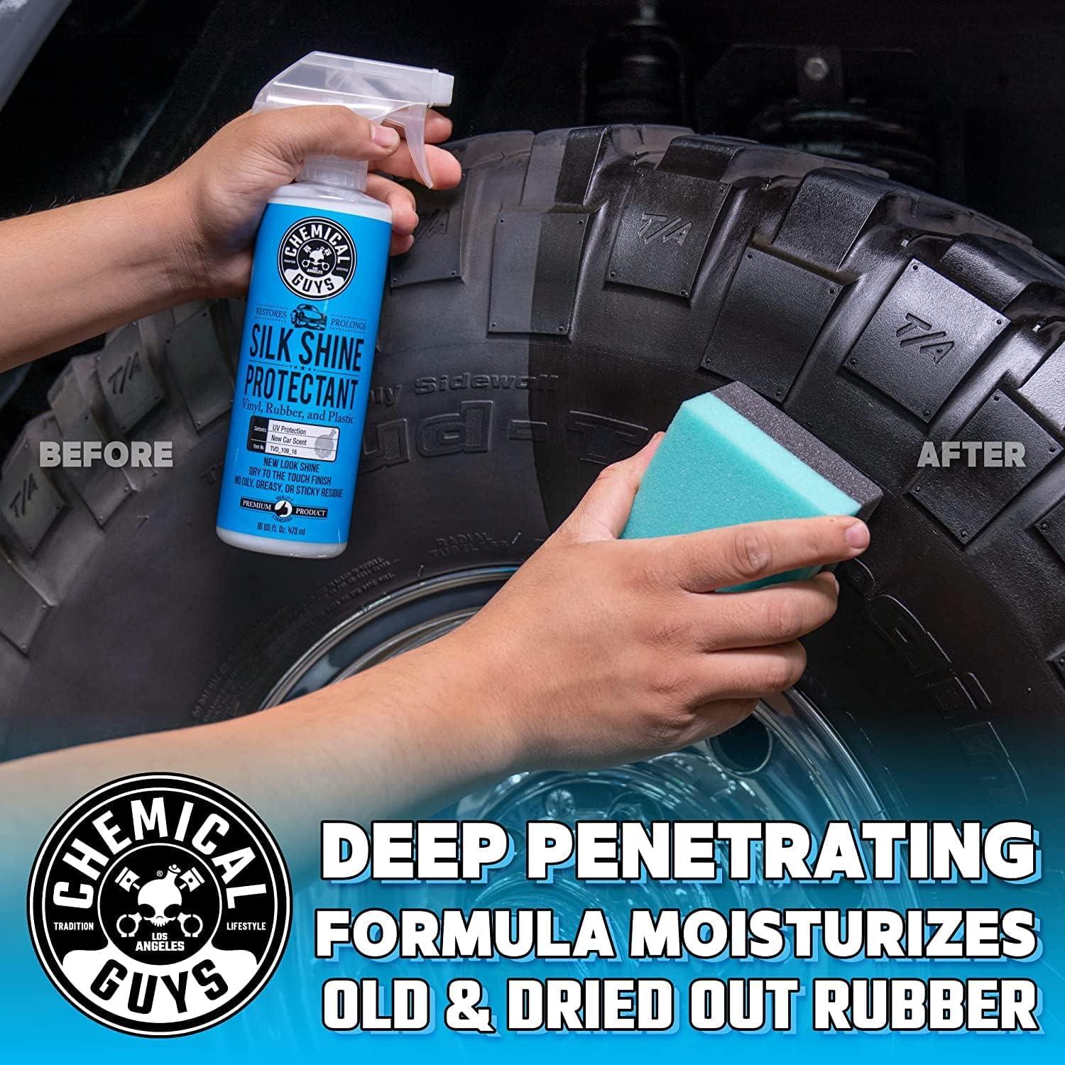 imageChemical Guys TVD1091602 Silk Shine Sprayable DrytoTheTouch Dressing and Protectant for Tires Trim Vinyl Plastic and More Safe for Cars Trucks Motorcycles RVs ampamp More 16 fl oz 2 Pack1600 Fl Oz Pack of 2