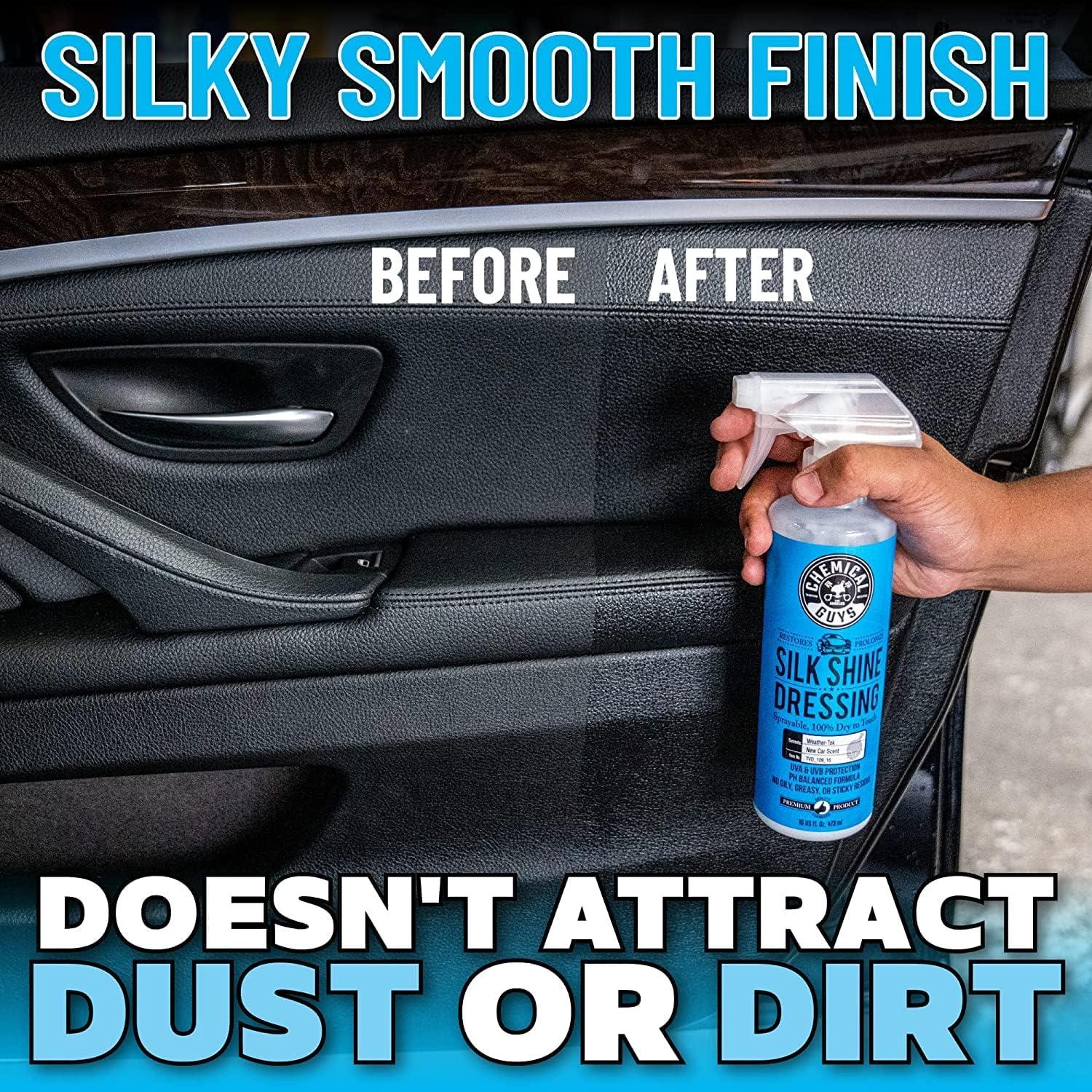 imageChemical Guys TVD1091602 Silk Shine Sprayable DrytoTheTouch Dressing and Protectant for Tires Trim Vinyl Plastic and More Safe for Cars Trucks Motorcycles RVs ampamp More 16 fl oz 2 Pack1600 Fl Oz Pack of 2