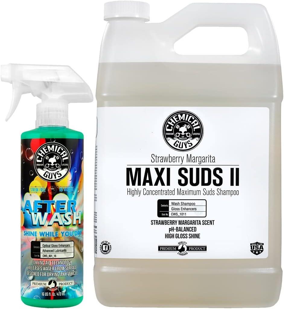 imageChemical Guys CWS101 MaxiSuds II Foaming Car Wash Soap Works with Foam CannonsGuns or Bucket Washes Safe for Cars Trucks Motorcycles RVs ampamp More 128 fl oz 1 Gallon Cherry Scent128 oz