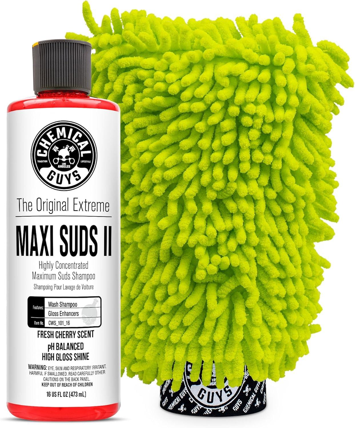 imageChemical Guys CWS101 MaxiSuds II Foaming Car Wash Soap Works with Foam CannonsGuns or Bucket Washes Safe for Cars Trucks Motorcycles RVs ampamp More 128 fl oz 1 Gallon Cherry Scent16 oz