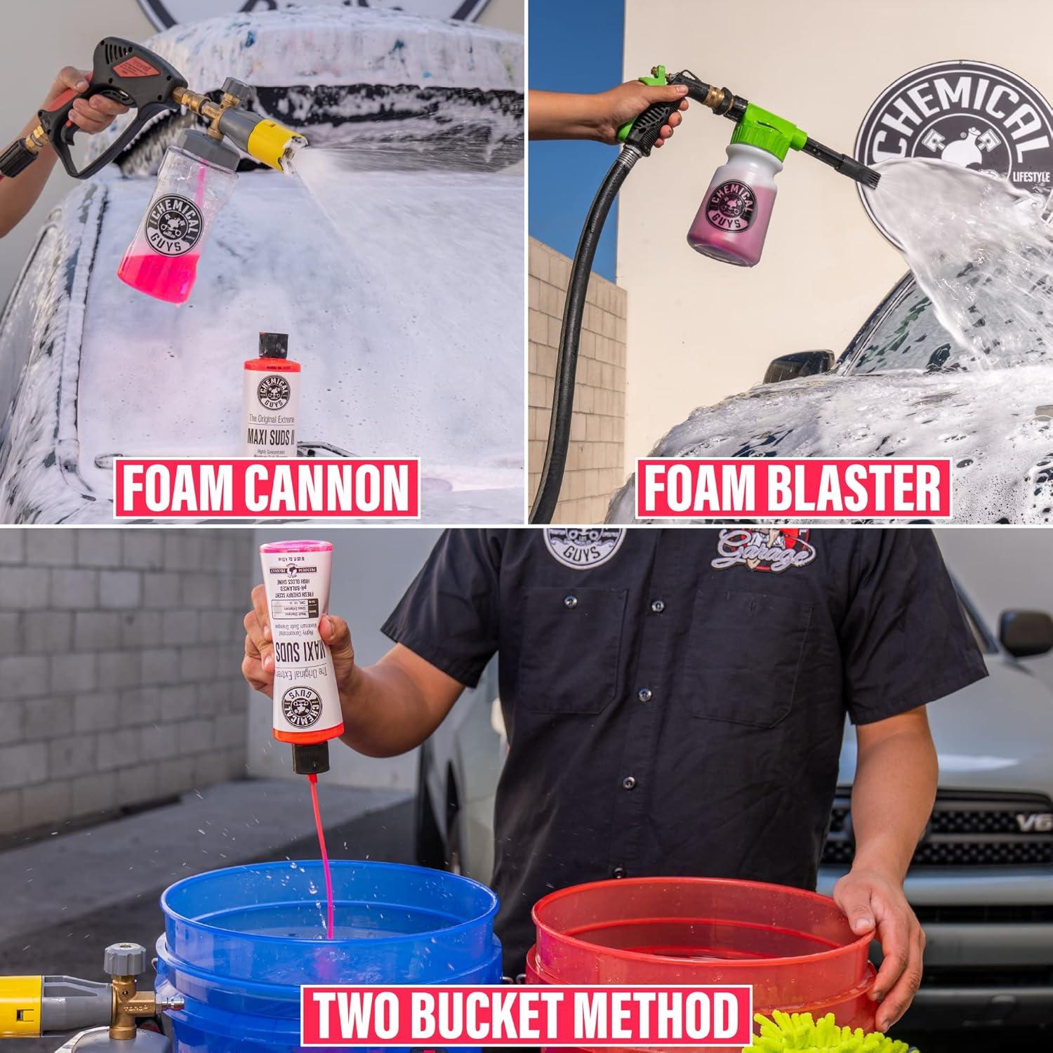 imageChemical Guys CWS101 MaxiSuds II Foaming Car Wash Soap Works with Foam CannonsGuns or Bucket Washes Safe for Cars Trucks Motorcycles RVs ampamp More 128 fl oz 1 Gallon Cherry Scent128 Fl Oz Pack of 1
