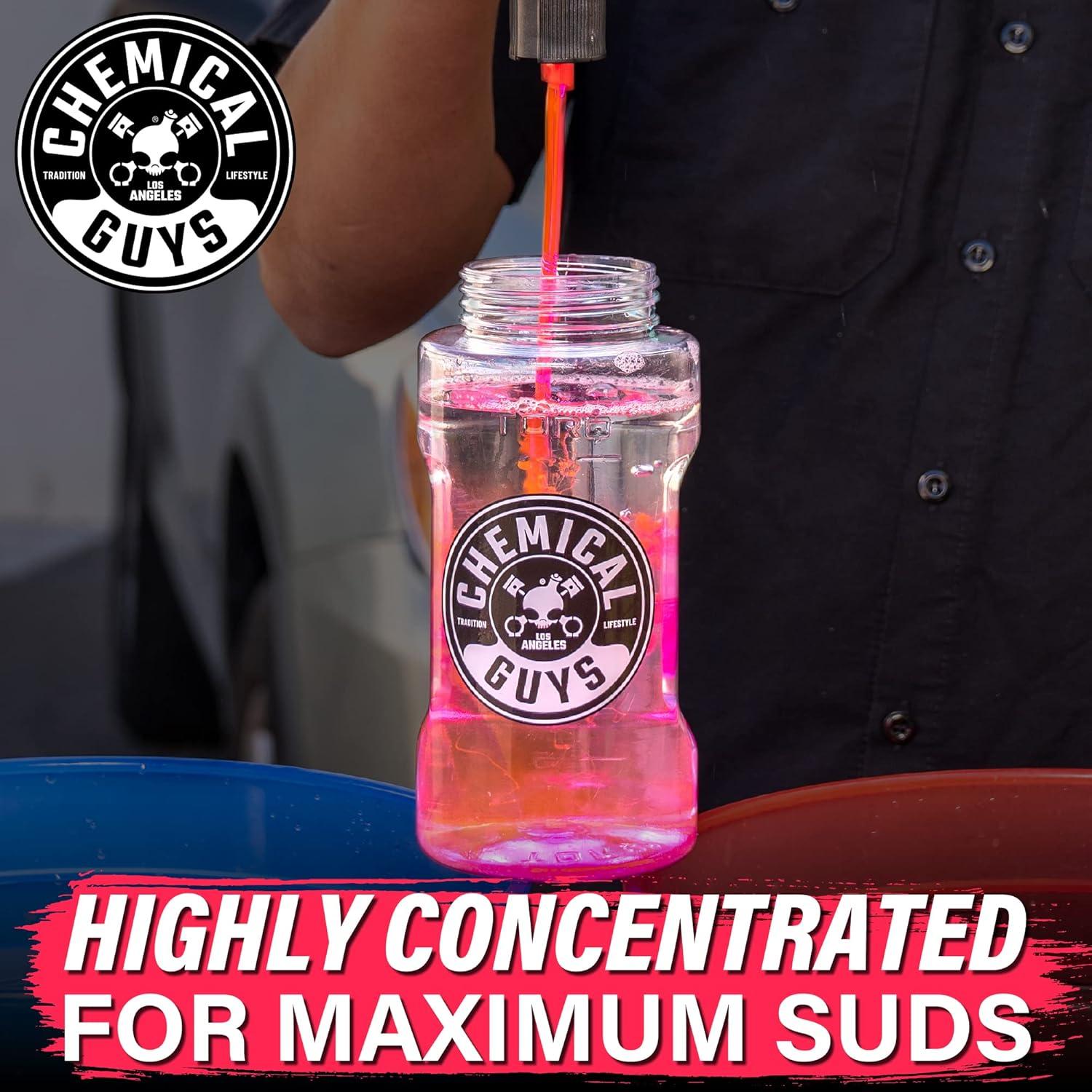 imageChemical Guys CWS101 MaxiSuds II Foaming Car Wash Soap Works with Foam CannonsGuns or Bucket Washes Safe for Cars Trucks Motorcycles RVs ampamp More 128 fl oz 1 Gallon Cherry Scent64 oz
