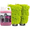 imageChemical Guys CWS22164 Mr Pink Foam Party Wash ampamp Wax 64 fl oz Tangerine Scent  Chenille Premium ScratchFree Microfiber Wash Mitt Lime Green 2 Pack 3 Items