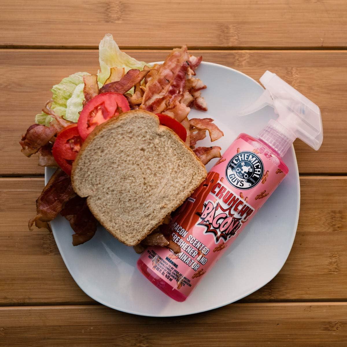 imageChemical Guys AIR24204 Crunchy Bacon Scent Premium Air Freshener ampamp Odor Eliminator Great for Cars Trucks SUVs RVs Home Office Dorm Room ampamp More 4 fl oz