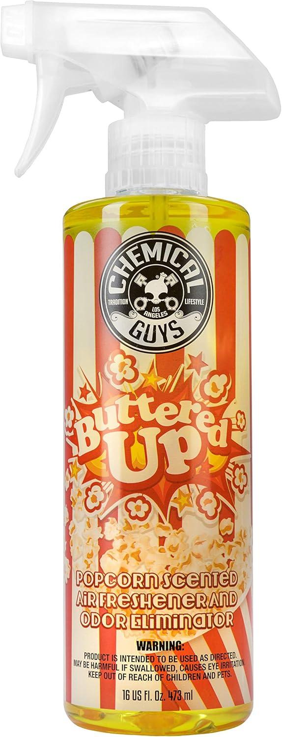 imageChemical Guys AIR24416 Buttered Up Popcorn Scented Air Freshener and Odor Eliminator Great for Cars Trucks SUVs RVs Home Office Dorm Room ampamp More 16 fl oz