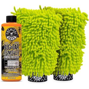 imageChemical Guys CWS10416 Concentrated Bug and Tar Remover Car Wash Soap 16 fl Oz  Chenille Premium ScratchFree Microfiber Wash Mitt Lime Green 2 Pack 3 Items