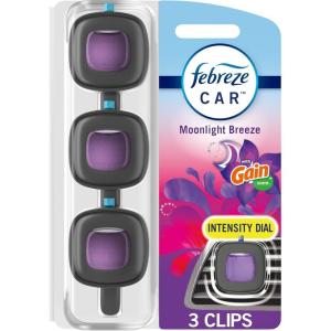 imageFebreze Car Air Freshener OdorFighting Automotive Vent Clip Mixed Gain Scent 3 CountGain Moonlight Breeze