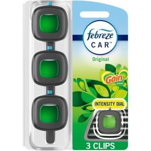 imageFebreze Car Air Freshener OdorFighting Automotive Vent Clip Mixed Gain Scent 3 CountGain Original