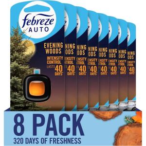 imageFebreze AUTO Air Freshener OdorFighting Automotive Vent Clip Noir Scent 8 CountEvening Woods