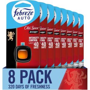 imageFebreze AUTO Air Freshener OdorFighting Automotive Vent Clip Noir Scent 8 CountOld Spice Swagger