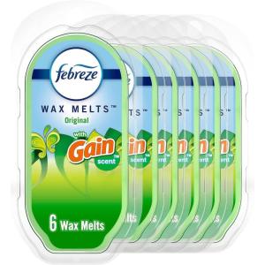 imageFebreze Wax Melts Air Freshener and Odor Fighter for Strong Odor Gain Original Scent 4 Pack 6 Cubes EachCitrus