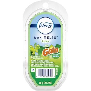 imageFebreze Wax Melts Air Freshener and Odor Fighter for Strong Odor Gain Original Scent 4 Pack 6 Cubes EachOriginal