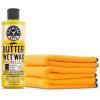 imageChemical Guys WAC20116 Butter Wet Wax Deep Wet Shine for Cars Trucks SUVs RVs amp More Banana Scent with MIC50603 Professional Grade Premium Microfiber Towels Gold 16 x 16 Pack of 3