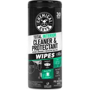 imageChemical Guys Total Interior Cleaner and Protectant Wipes Canister New Car Smell  All Surface Interior Cleaning Wipes for Dash Seats Door Panels Leather Vinyl amp Fabric  Fresh New Car Scent 2 Pack1 Pack 30 Ct