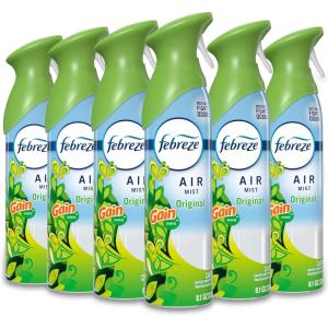 imageFebreze Air Mist Air Freshener Spray Odor Fighting Room Spray Deodorizer for Home Bathroom Kitchen Office Apartment Dorm Room Classroom Linen amp Sky Scent 81oz Pack of 6Gain Original