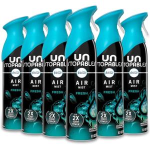 imageFebreze Air Mist Air Freshener Spray Odor Fighting Room Spray Deodorizer for Home Bathroom Kitchen Office Apartment Dorm Room Classroom Linen amp Sky Scent 81oz Pack of 6Unstopables Fresh