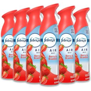 imageFebreze Air Mist Air Freshener Spray Odor Fighting Room Spray Deodorizer for Home Bathroom Kitchen Office Apartment Dorm Room Classroom Linen amp Sky Scent 81oz Pack of 6Berry  Bramble
