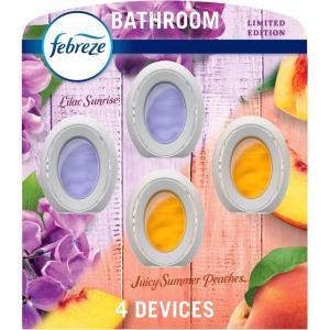 imageFebreze Bathroom Air Freshener OdorFighting Plug In Alternative Air Fresheners for Home and Bathroom and Kitchen Closet Air Fresheners Hawaiian Aloha Scent 4 CountLilac  Peach
