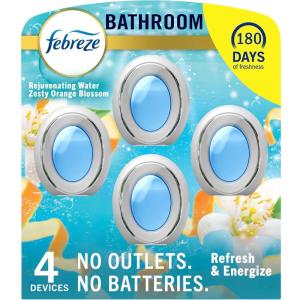 imageFebreze Bathroom Air Freshener OdorFighting Plug In Alternative Air Fresheners for Home and Bathroom and Kitchen Closet Air Fresheners Hawaiian Aloha Scent 4 CountRefresh  Energize