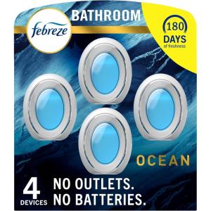 imageFebreze Bathroom Air Freshener OdorFighting Plug In Alternative Air Fresheners for Home and Bathroom and Kitchen Closet Air Fresheners Hawaiian Aloha Scent 4 CountOcean