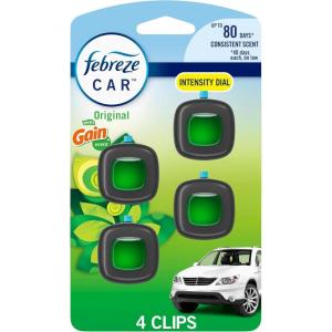 imageFebreze Car Air Freshener OdorFighting Automotive Vent Clip Scented Car Accessories Long Lasting for Strong Odors Hawaiian Aloha Scent 4 CountGain Original